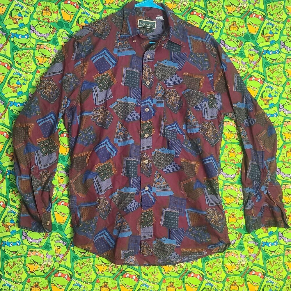 Palladium Button down long sleeve dress shirt vintage Made In US